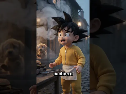 Goku niño salva a un pequeño cachorro #goku # Parati #dgb