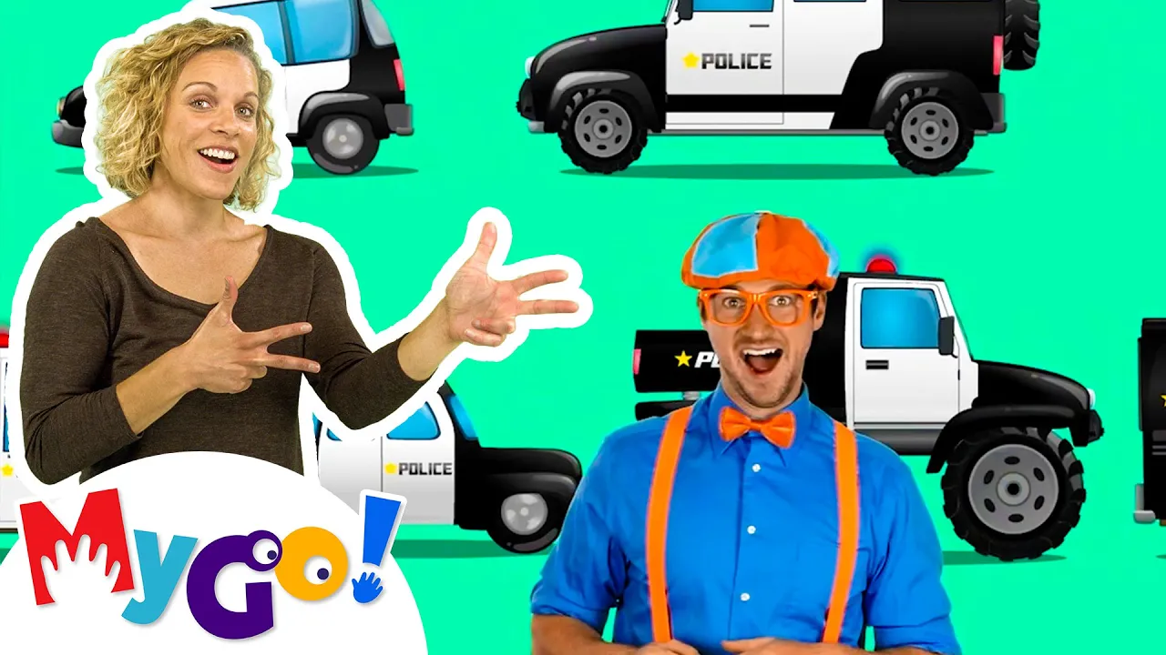 Police Car Song | Blippi | MyGo! Sign Language For Kids | Educational Videos For Kids Police Car Song | Blippi | MyGo! Sign Language For Kids | Educational Videos For Kids