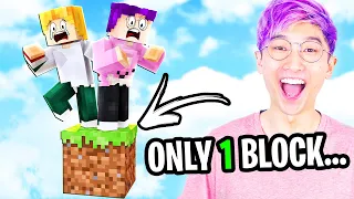 Download Can We Beat MINECRAFT BUT IT'S ONLY ONE BLOCK! (SKYBLOCK) MP3