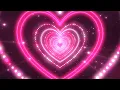 Love Heart Tunnel💖Pink Heart Background. Screensaver│Room Lighting Background