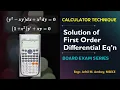Solution of First Order Differential Equations Calculator Technique