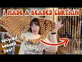 I made a BEADED CURTAIN up-cycled from a BROKEN seat cover