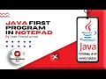 First Java Program In Notepad Hello World Program Hindi Urdu Programming Eye