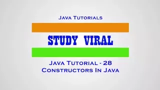 Java Tutorial - 28 Constructor in Java
