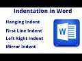 Different Types of indents in Microsoft word