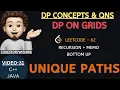 Unique Paths Recursion Memo Bottom Up Leetcode 62 DP On Grids codestorywithMIK