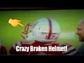 Crazy football helmet breaks Nebraska Cornhuskers Ciante Evans Helmet Broken College Football