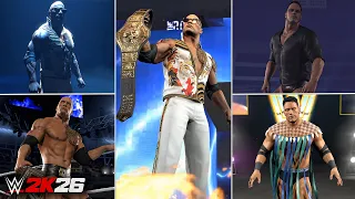 WWE 2K26 - All The Rock Entrances & Victory Scenes!