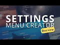 Settings Menu Creator Getting Started Unity Asset