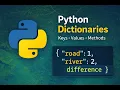 Python Basics for GIS Programming - Dictionaries Dictionary Methods Explained