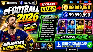 eFootball Pes 2026 MOD MENU APK v11.0.0 (Unlimited Coins & GP) | PES eFootball 2026 MOD APK