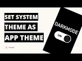 Set System Theme as App Theme Ionic Capacitor