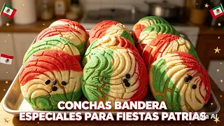 🇲🇽 CONCHAS BANDERA — Pan Dulce Mexicano Especial para Fiestas Patrias! ⭐ RECOMENDADO Tricolor 