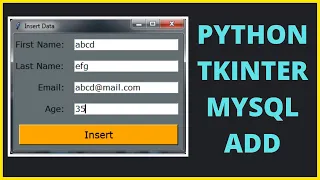 Python How To Insert Data Into MySQL Database Using Python Tkinter with source code