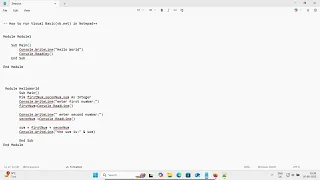 How to Run Visual Basic in Notepad