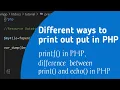 Different way to print out put in PHP in Tamil PHP Tutorial