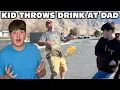 Kid Temper Tantrum Throws McDonalds Drink At Dad Original