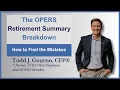 Retirement Summary Breakdown OPERS