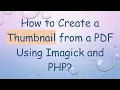 How to Create a Thumbnail from a PDF Using Imagick and PHP