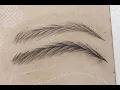 Microblading hair strokes using machine