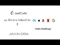 92 Reverse Linked List II Leetcode Java Explained Solution