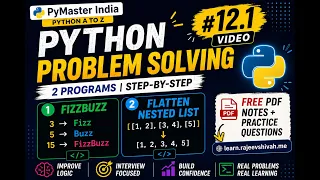FizzBuzz Flatten Nested List in Python Problem Solving 1 PyMaster India
