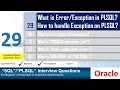 Oracle PL SQL interview question What is exception and how to handle exception in PLSQL