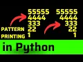 Python Pattern Programs Printing Digits in Left Angle Triangle Shape