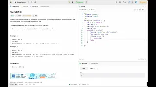 Square Root Without Math sqrt in JavaScript Binary Search Explained Simply LeetCode