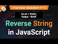 How to Reverse String in JavaScript JavaScript Tutorials in Hindi Interview Question