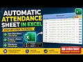 Create Automatic Attendance Sheet in Excel Smart Attendance Tracker with Percentage Formula