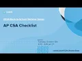 AP CSA Course Checklist