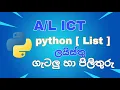 ICT python List Questions and Answers