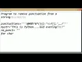 Python Tutorial Program to Remove Punctuation from a string