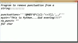 Python Tutorial Program to Remove Punctuation from a string