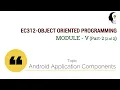 EC312-OBJECT ORIENTED PROGRAMMING Android Application Components Module V Part 2 2 of 2