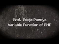 PHP Variable function of Prof POOJA PANDYA