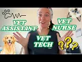 What s the DIFFERENCE between a Vet Assistant a Vet Tech and a Vet Nurse