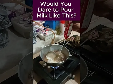 Would You Dare to Pour Milk Like This #asmr #cooking #tea