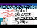 AMCAS Work and Activities Section IN DEPTH GUIDE Explained Examples and Tips