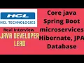 HCL Live interview recording Java developer interview java lead interview zoom call