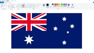 How to draw Australian Flag in Ms Paint Drawing Flag of Australia Australian Flag Drawing