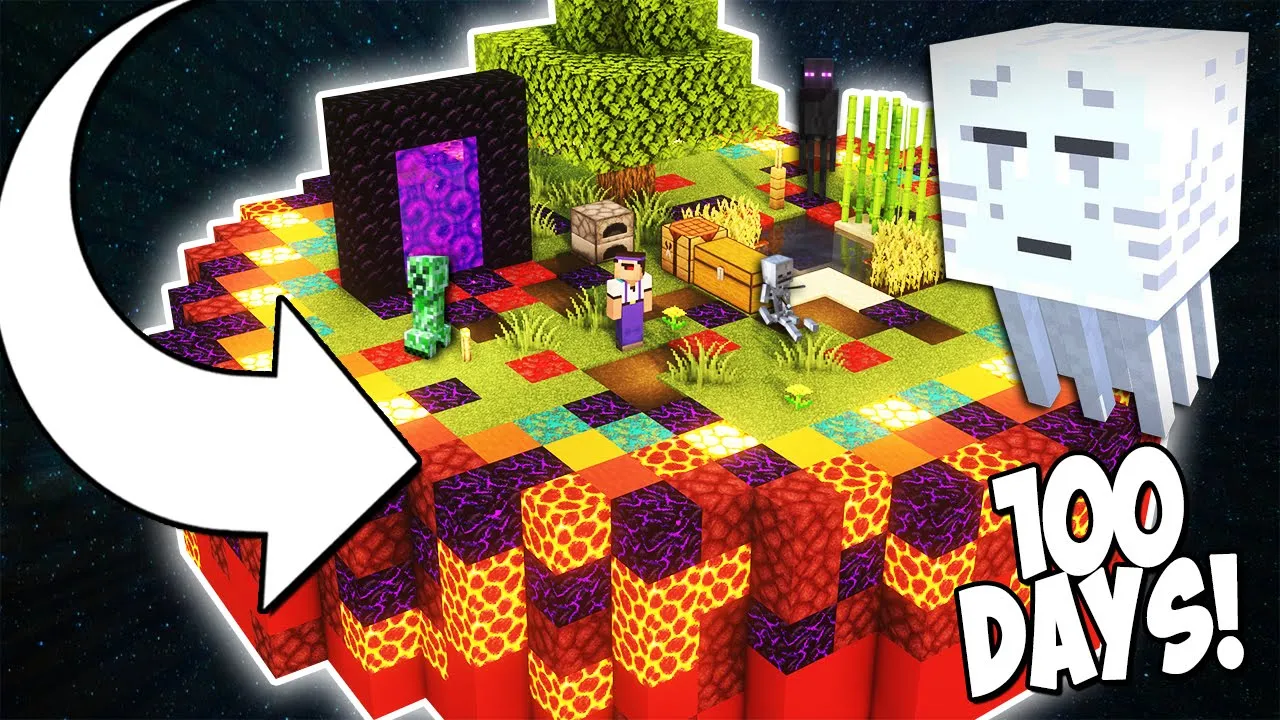 I Survived 100 Days in Minecraft in Only ONE CHUNK