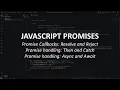 JavaScript Promises easy way Callbacks resolving rejecting then catch async await