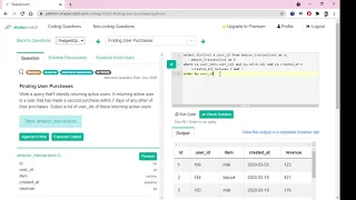 Finding User Purchases SQL Interview Amazon