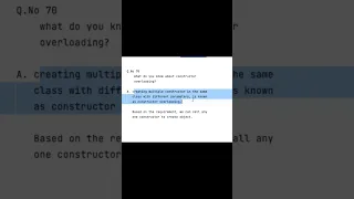 70 what is constructor overloading in java
