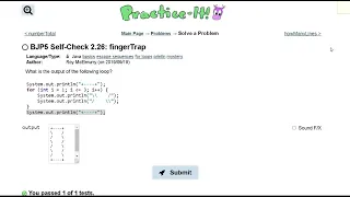 Java Practice It 2 26 fingerTrap for loop
