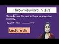 throw Keyword in Java in Hindi