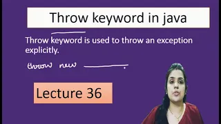 throw Keyword in Java in Hindi