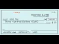 How to write a check for 300 dollars